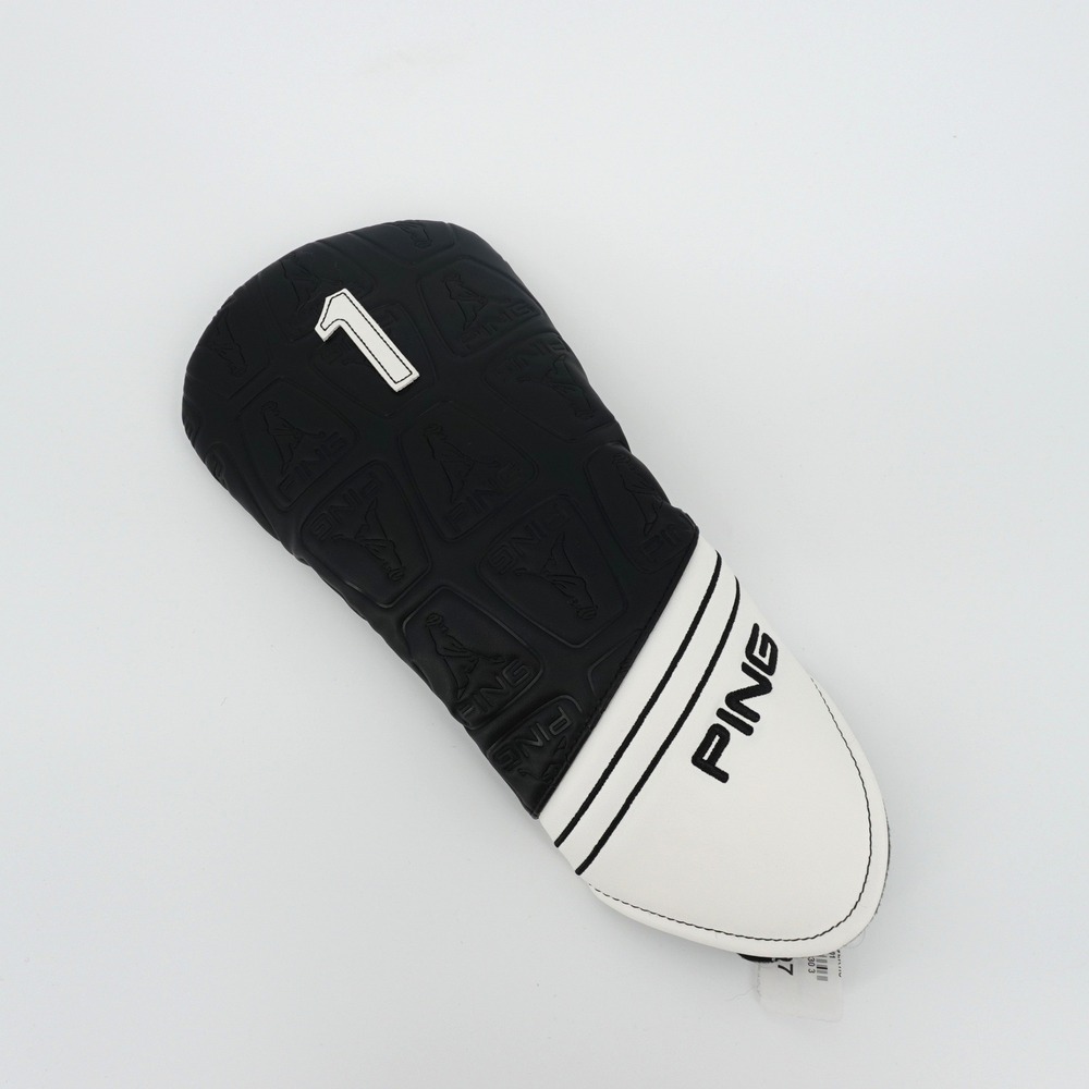 PING Driver Headcover 1 Black White Embossed Mr PING Logo Golf Club NEW